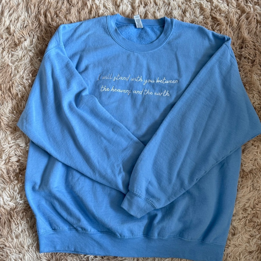 Blue Crewneck Sweater Bridgerton Quote